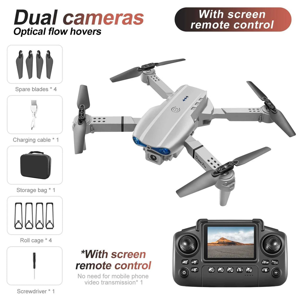 New E88 E99 Drone Remote Control with Screen Dual Camera Optical Flow Localization 2.4G RC Quadcopter One-button Take-off Drones The jack market .AU The jack market .AU Drones $ 84 14:10#E99-grey