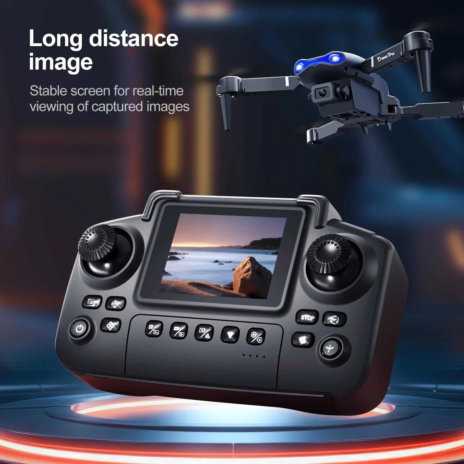 New E88 E99 Drone Remote Control with Screen Dual Camera Optical Flow Localization 2.4G RC Quadcopter One-button Take-off Drones The jack market .AU The jack market .AU Drones $ 84 14:10#E99-grey