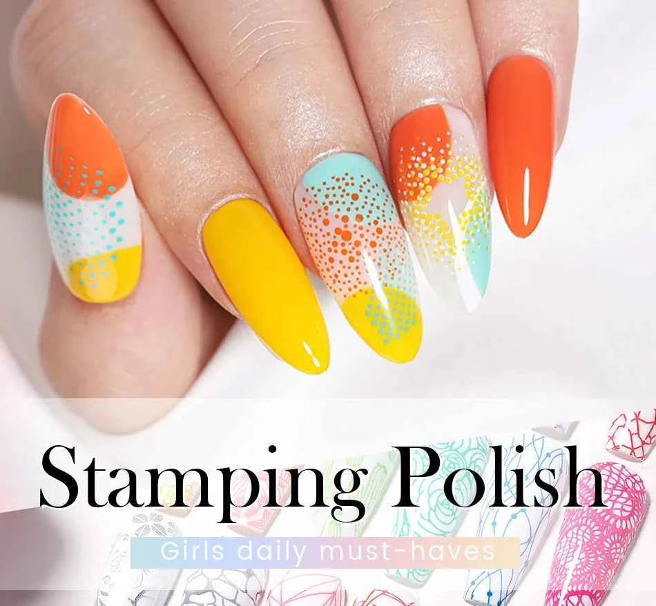 BORN PRETTY Stamping Nail Polish Set - Vibrant 10m Colors for Stunning Nail Art Designs