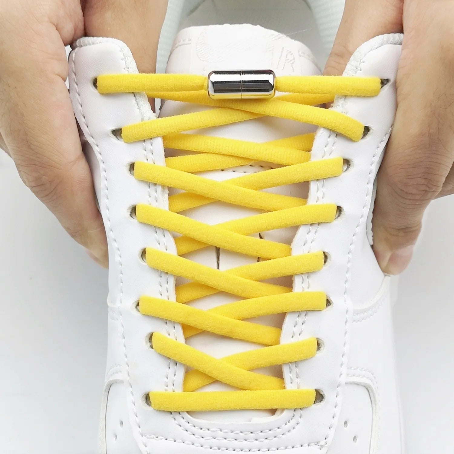 No Tie Shoe Laces Metal Capsule Lock Elastic Laces Sneakers Flat Shoelaces Without Ties Kids Adult Quick Shoes Lace Rubber Bands
