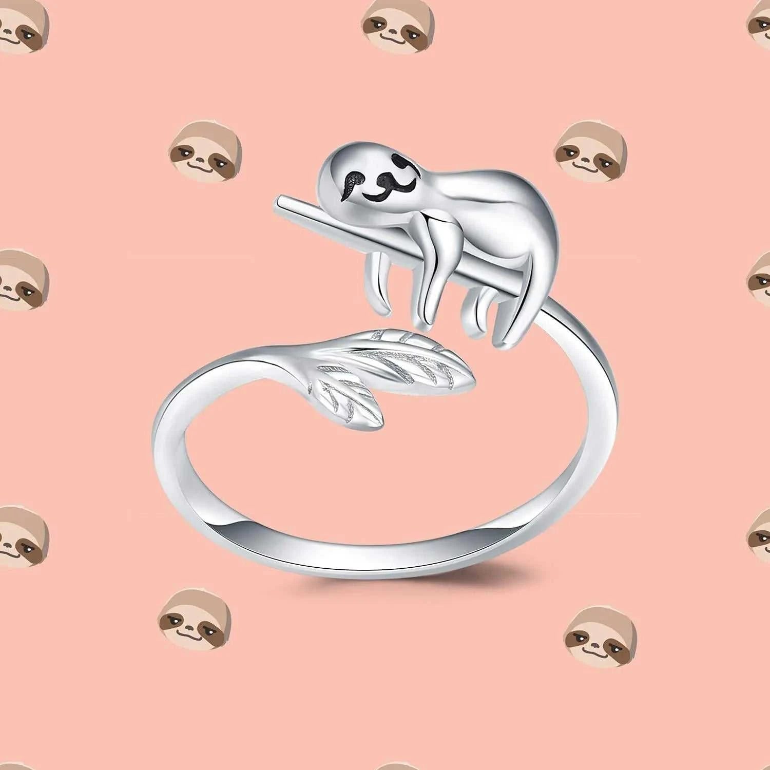 Harong New Fashion Lifelike Cute Sloth Ring Size Adjustable Animal Rings for Girl Women Men Party Jewelry Accessories Gift The jack market .AU The jack market .AU Jewellery & Chains $ 51 200000369:3434;200000783:29#1pcs