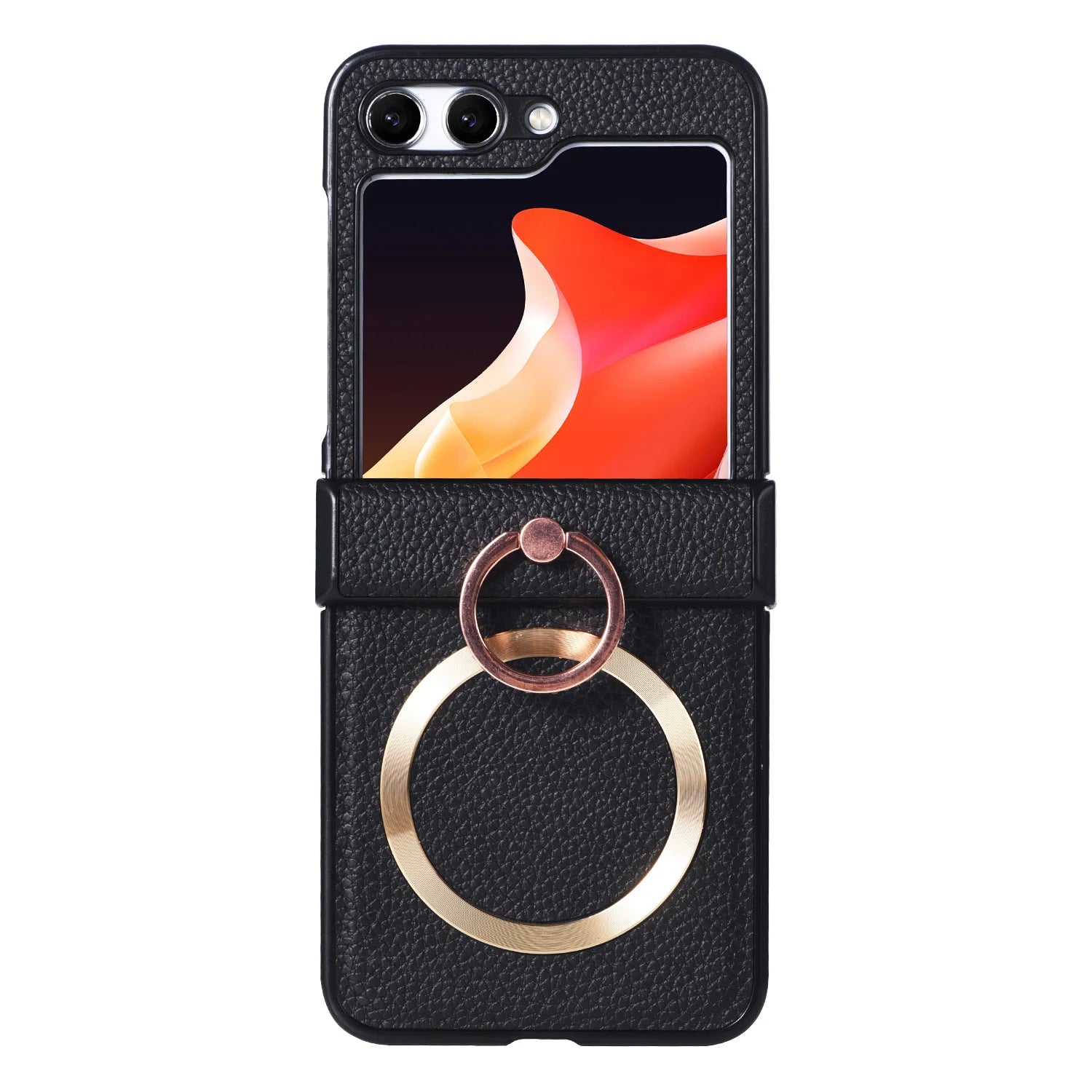 Grain Of Cloth Diamond Ring Magnetic Stand Case for Samsung Galaxy Z Flip 3 4 5 6 7 - Stylish & Functional Protection