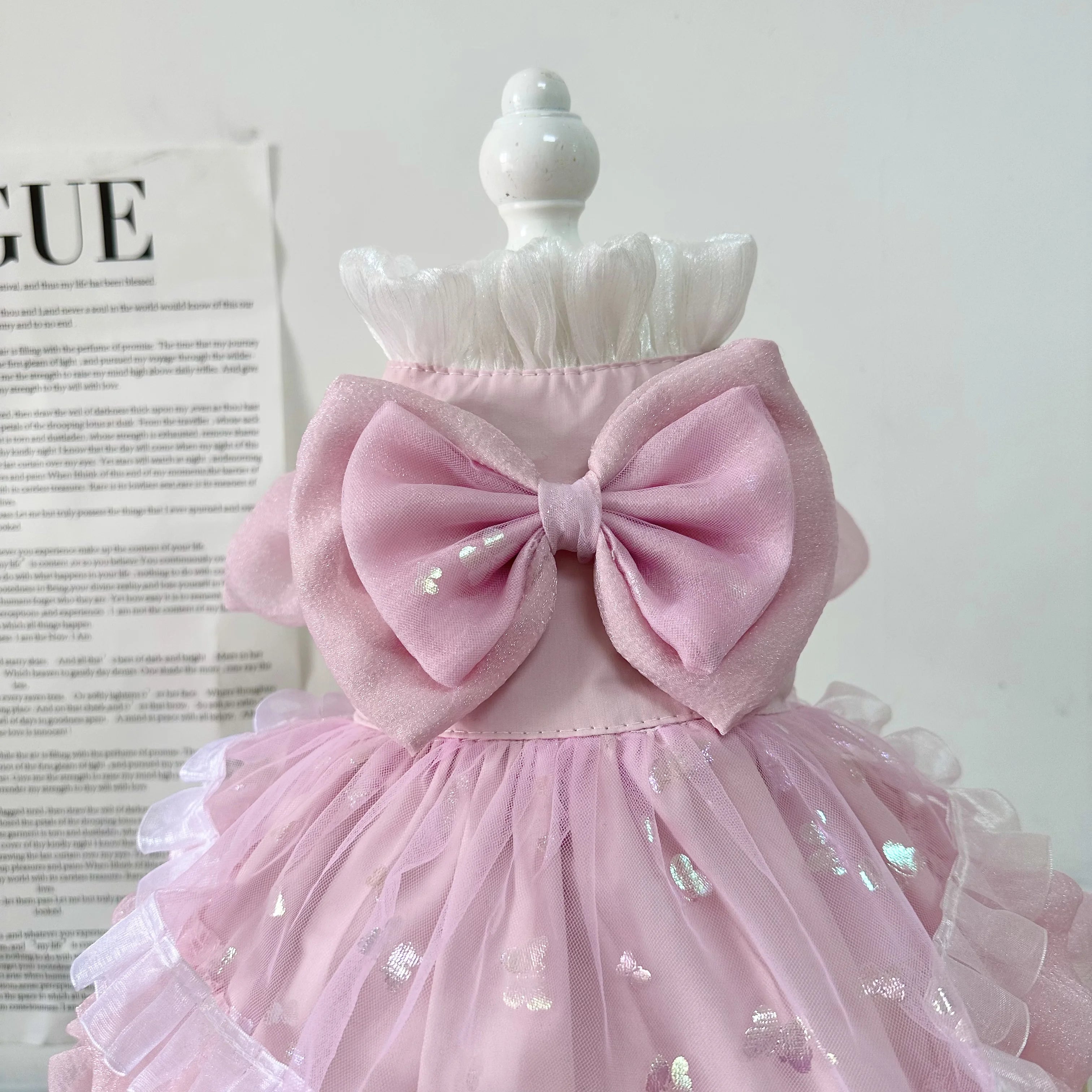 2026 Spring Cute Pink Princess Dress For Small Medium Dogs Chihuahua Yorkshire Pet Dog Clothes Handmade Cotton Lace Bow Skirts