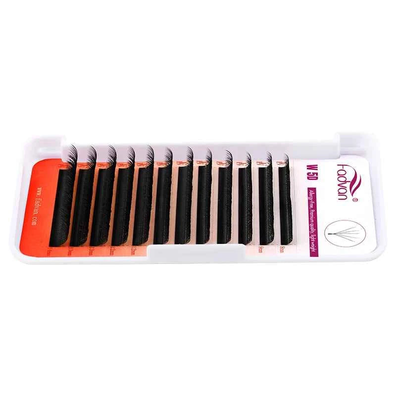 FADVAN W Shape 5D Cluster Lashes - 10Pcs Soft Natural Eyelash Extensions, 0.07mm, Perfect for Professionals