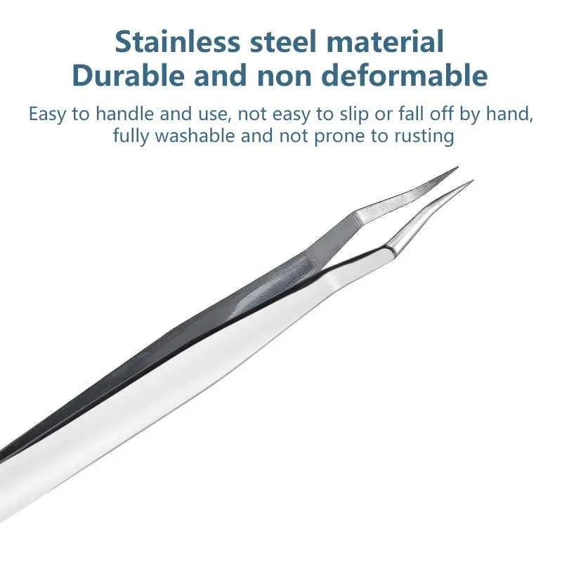 LuxeLash Anti-Slip Precision Tweezers | Curved & Straight Tips for Flawless Lash Extensions & Nail Art