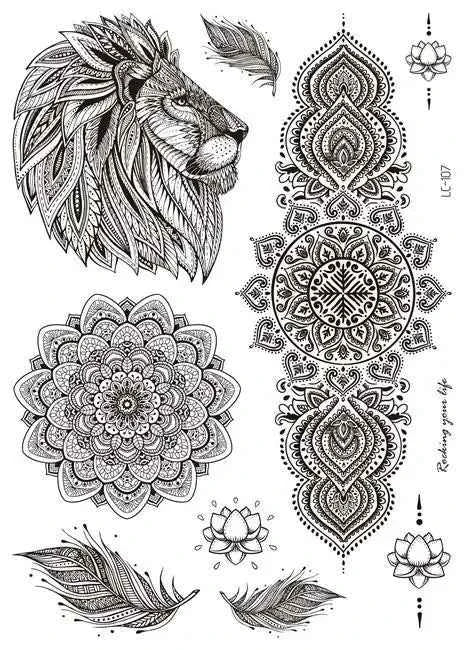 Henna Luxe Temporary Waterproof Tattoos - Sexy Body Art for 6 Months, Perfect for Festivals and Bold Self-Expression