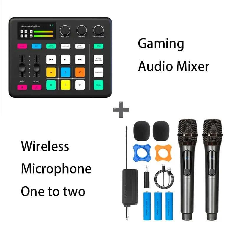 Live Sound Card with DJ Mixer Effects Audio Interface Voice Changer BT compatible Stereo Audio Mixer for LIVE Streaming F998 The jack market .AU The jack market .AU Accessories Electronics $ 157 14:200004870#Black and 2 vhf mics