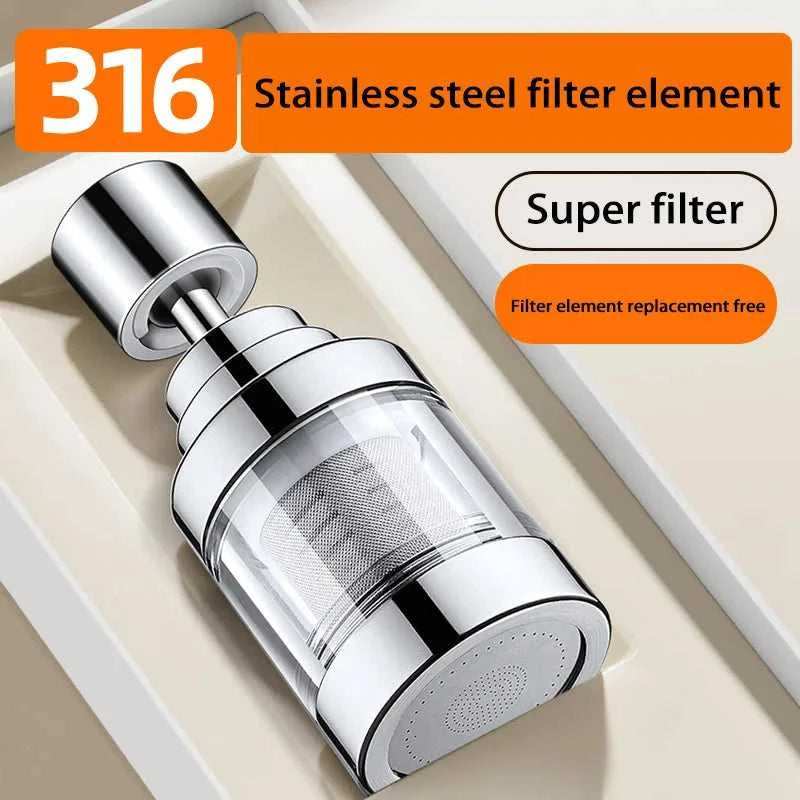 Kitchen Faucet Purifier 360°Rotating Anti Splash Water Telescopic Faucet Extender 316 Stainless Steel Faucet Tap Water Filter The jack market .AU The jack market .AU $ 71 14:10#316 Two Short
