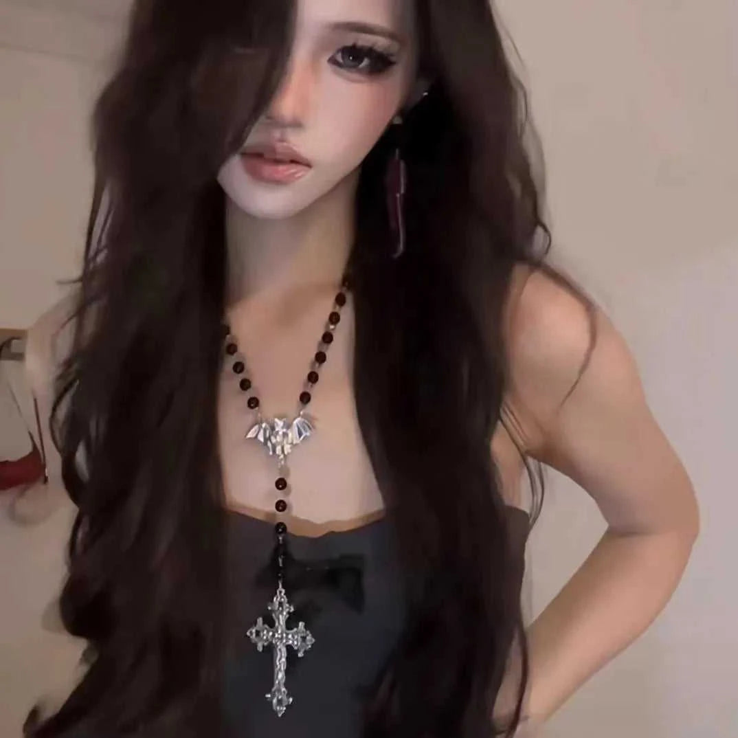 Vintage Fashion Double-layer Flower Necklace Long Stackable Sweater Chain Y2K Style Beaded Geometric Necklace The jack market .AU The jack market .AU Jewellery & Chains $ 49 200001033:361187#03