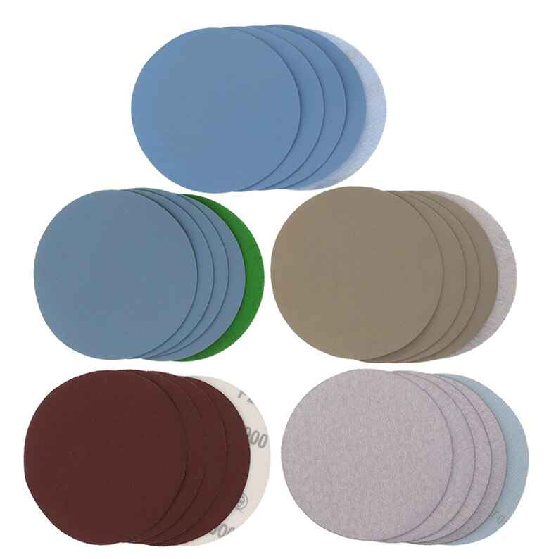 15PCS 125mm Inches Grit 1000 2000 3000 4000 5000 Sanding Discs Hook Loop Sandpaper Round Disk