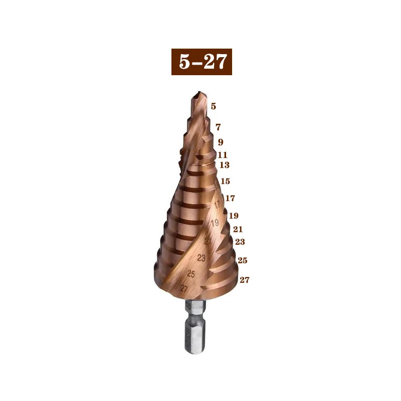 M35 5% Cobalt Step Drill Bit HSS-Co High Speed Steel Cone Hex Shank Metal Drill Bit Tool Set Hole Cutter For Stainless Steel