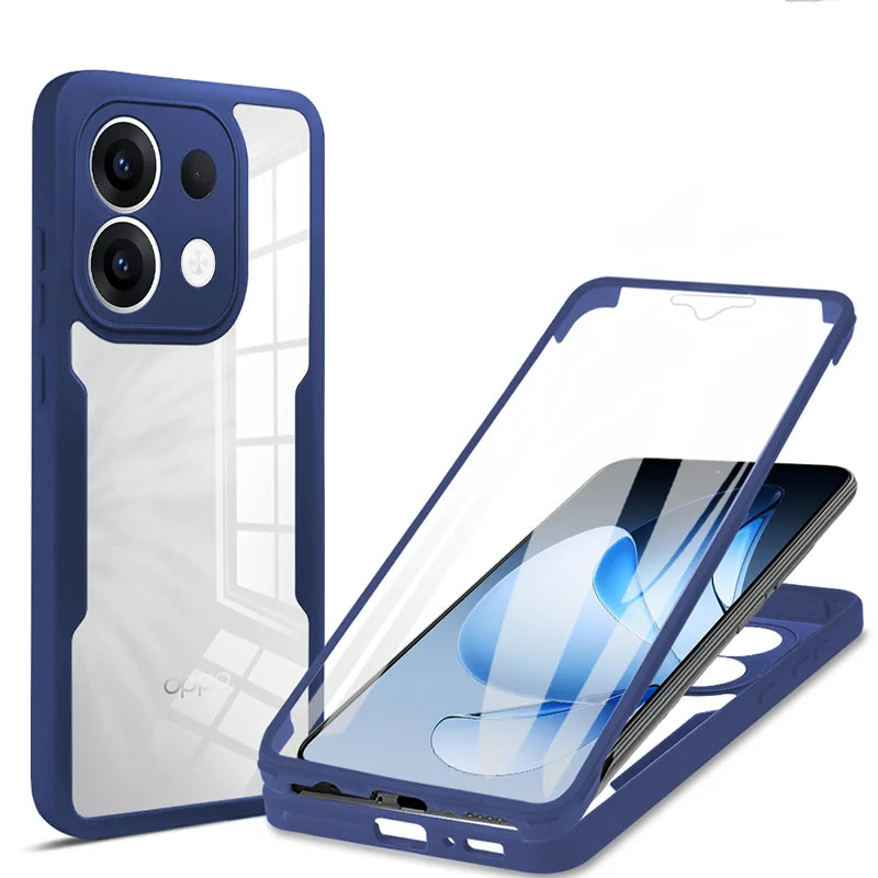 OPPO 360 Full Body Heavy Duty Case - Double-Sided Transparent Soft Cover for Reno 4Z, 5 Lite, 5Z, 7 & 5G