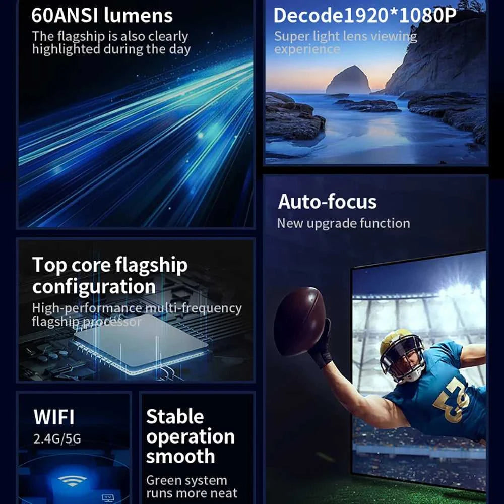 2025 New 1080P Mini Beamer Portable LED projector with Wi-Fi USB HDMI for Mobile Phone Laptop Home Theater Black The jack market .AU The jack market .AU Accessories Electronics $ 110 14:29;200007763:201336101;200009209:201447604