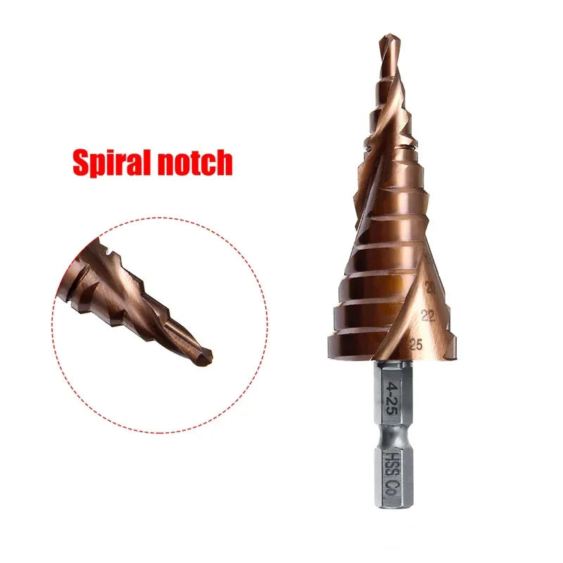 M35 5% Cobalt Step Drill Bit HSS-Co High Speed Steel Cone Hex Shank Metal Drill Bit Tool Set Hole Cutter For Stainless Steel