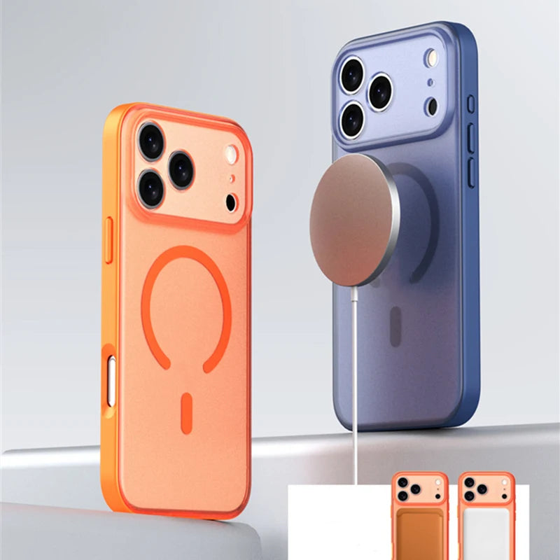 Frosted Translucent MagSafe Matte Case for iPhone 17 | Sleek Design & Wireless Charging