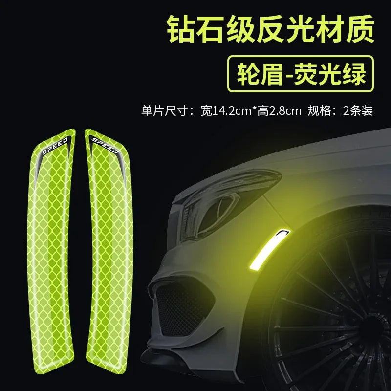 Car wheel arches, front and rear bumpers,night reflective decorative car stickers, universal body protection stickers, stickers