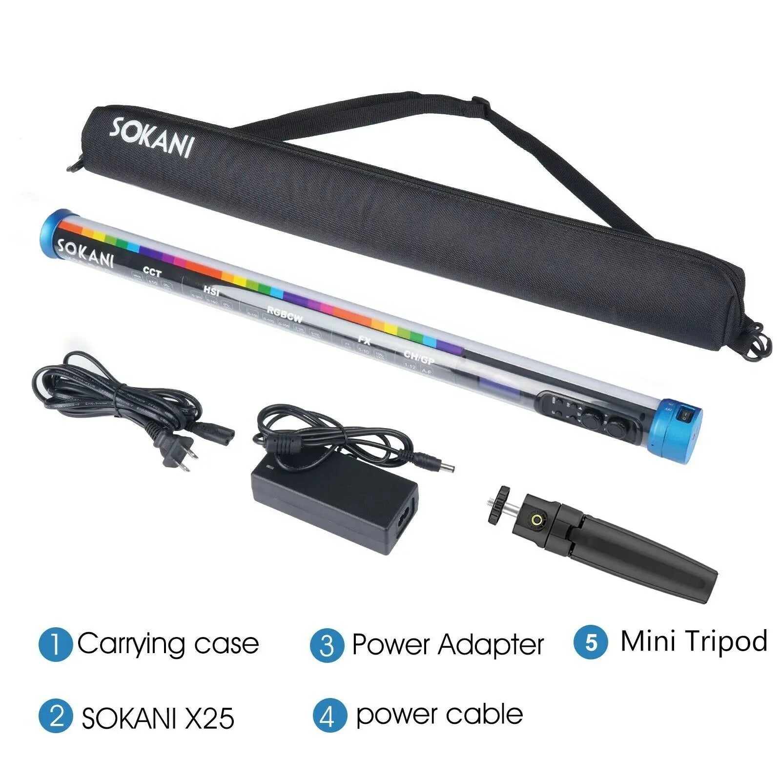 Sokani X25 X8 X15 Handheld RGB Colorful Stick Light LED Light Wand CRI 95+ 2800K-10000K 3000mAh APP Control For YouTube Tiktok