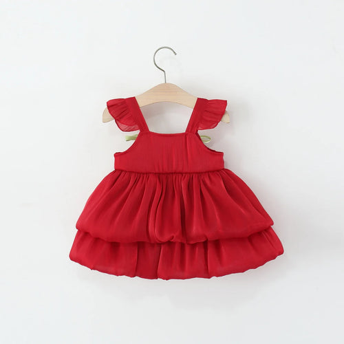 0-3 Y Fashion Summer Baby Girls Sleeveless Dress Children Birthday Party Evening Dresses Kid Wedding Fairy Costume Toddlers Wear