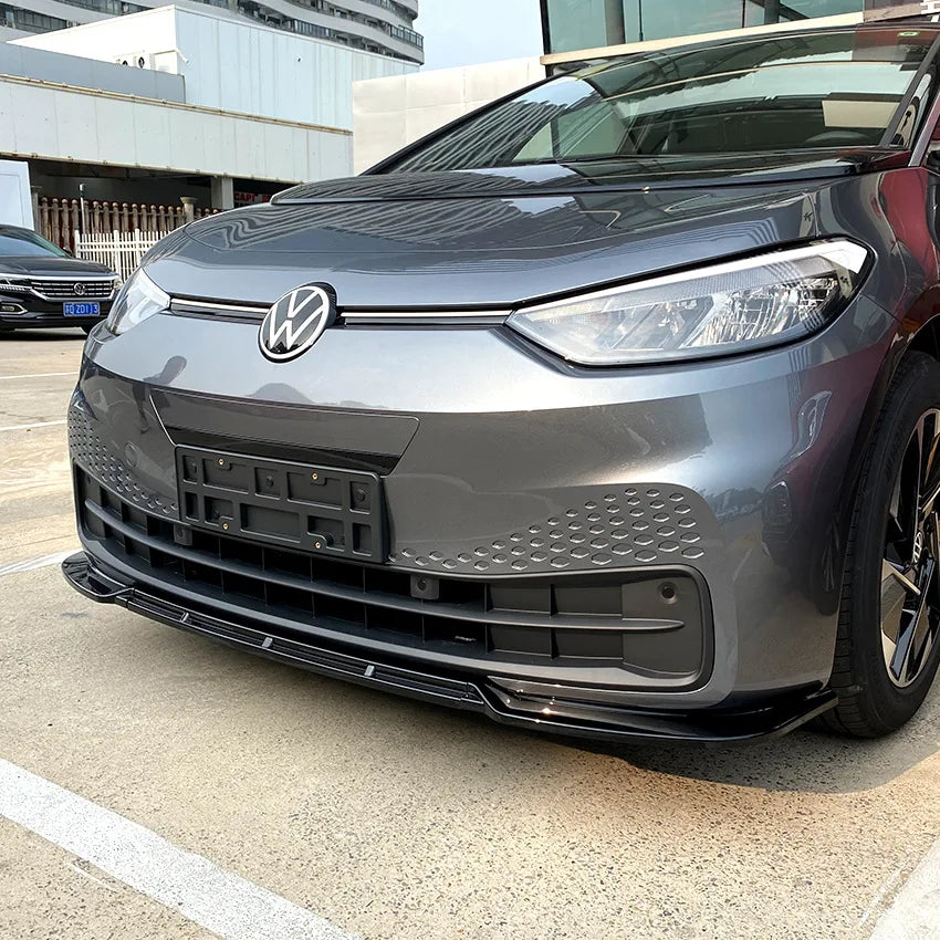 3Pcs Car Front Bumper Splitter Lip Spoiler Diffuser Guard Body Kit ABS Cover For Volkswagen VW ID.3 2019 2020 2021 2022