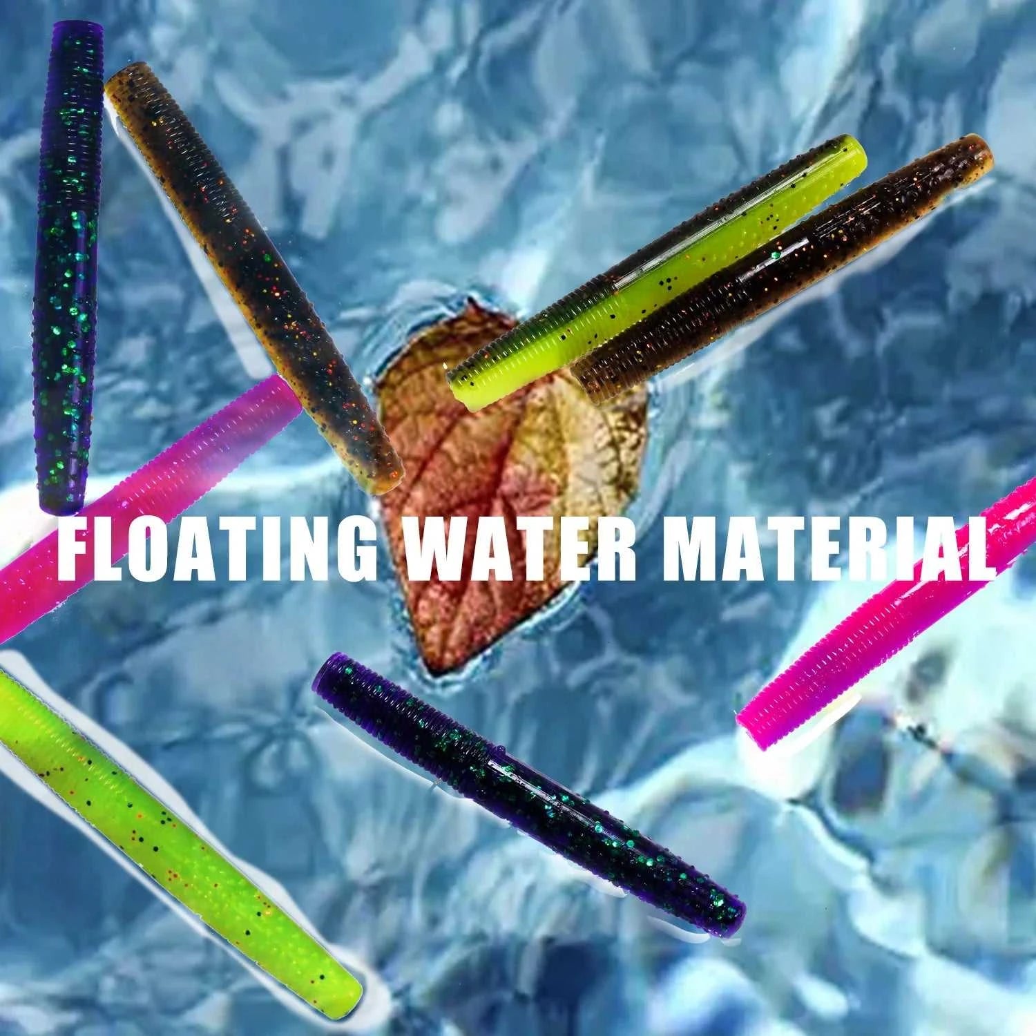 SAMOLLA Floating Worms Bass Fishing Lure Soft Plastic Artificial Bait Ned Wacky Rig Tpe Floating Weightless Leurre Souple Wobble The jack market .AU The jack market .AU Fishing Gear $ 21 14:29#A;5:100014443#4CM 10PCS