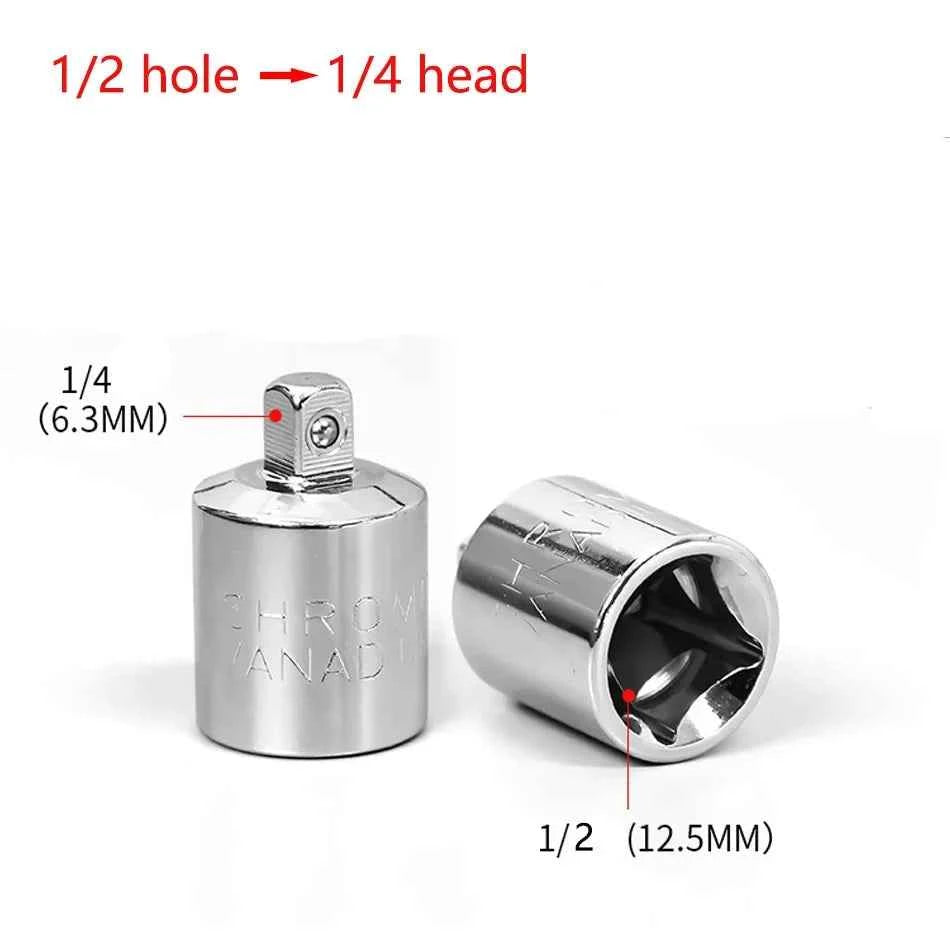 1/4" 3/8" 1/2" Ratchet Wrench Socket Converter Sleeve Head Chrome Vanadium Sleeve Drive Converter Transform Joint Hand Tools
