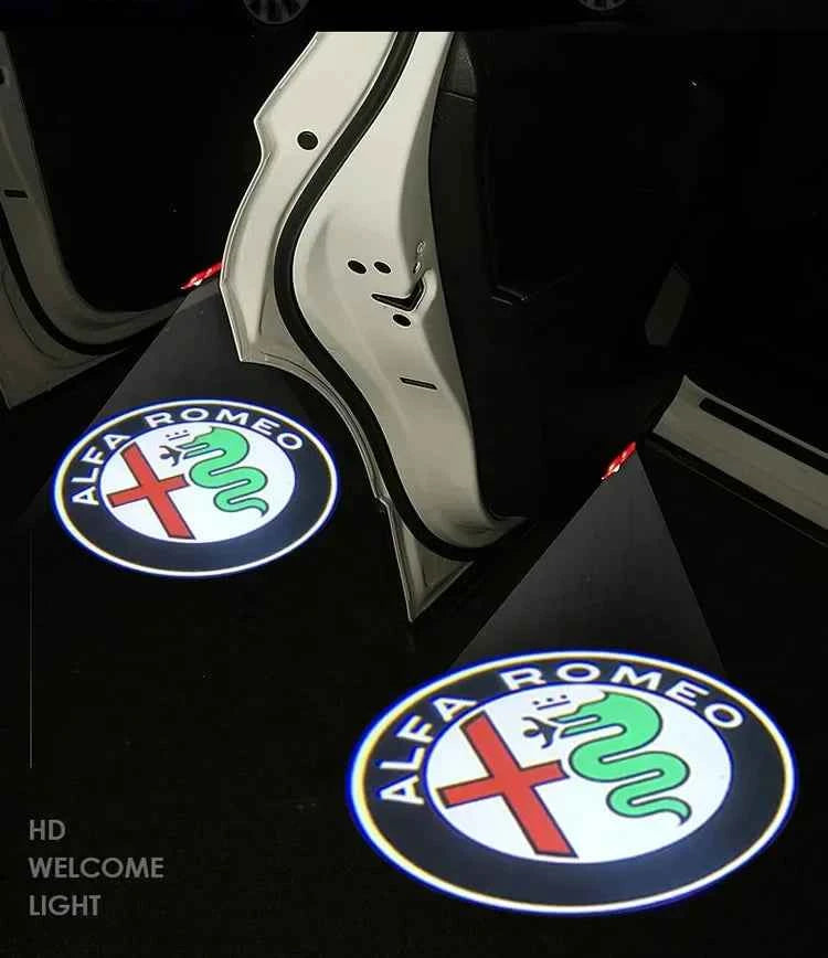 2pcs FOR Alfa Romeo LED Car Door Welcome Light Logo Projector Giulia Giulietta Mito Stelvio Brera 147 156 159 car-styling