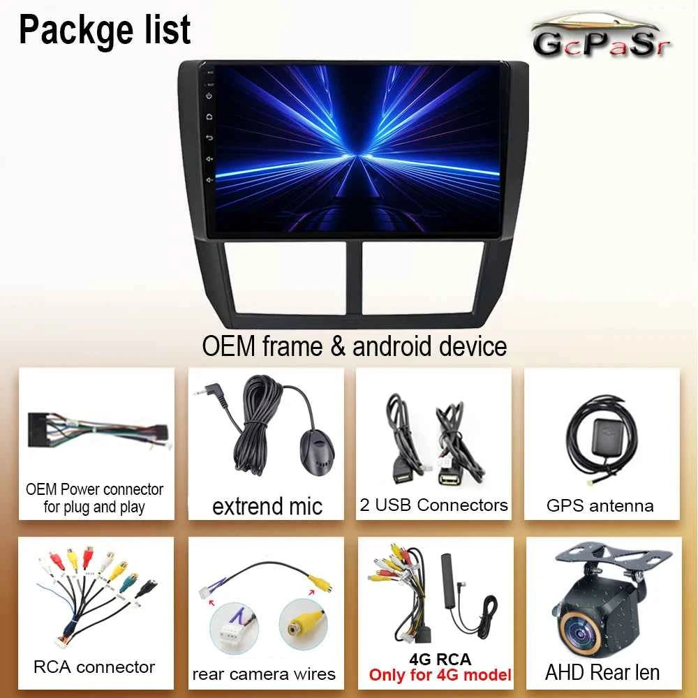 For Subaru Forester 3 SH 2007-2013 For Impreza GH GE Carplay navigazione multimedi Head Unit Screen DVD Auto radio Android GPS