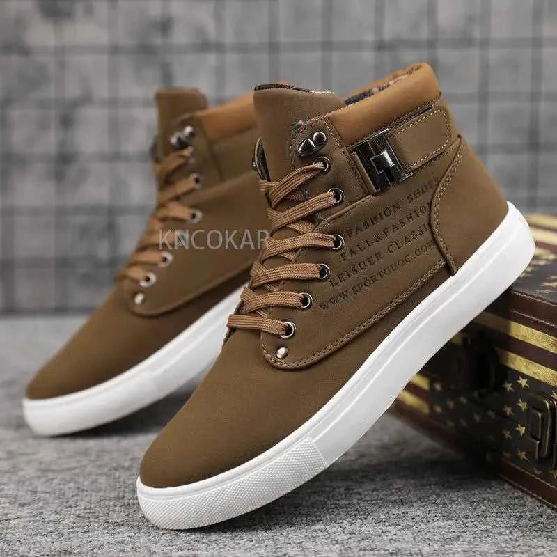 2025 Spring New Korean Edition Men's Shoes High Top Board Shoes Retro Casual Lace Up Men's Fashion High Top Snow Casual Shoes The jack market .AU The jack market .AU Step Up Your Style: Trendy Shoes for Every Occasion! $ 86 14:1254#khaki;200000124:100010483