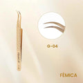 Femica Precision Anti-Slip Eyelash Tweezers for Flawless Volume Lash Extensions & Eyebrow Grooming