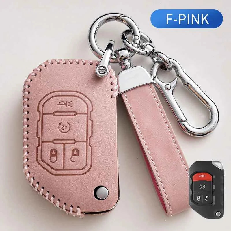 2 4 Buttons Remote Car Key Case Cover for Jeep Wrangler JL JK JLU XD 2018-2022 Shell Fob Protector Holder Keychain Accessories