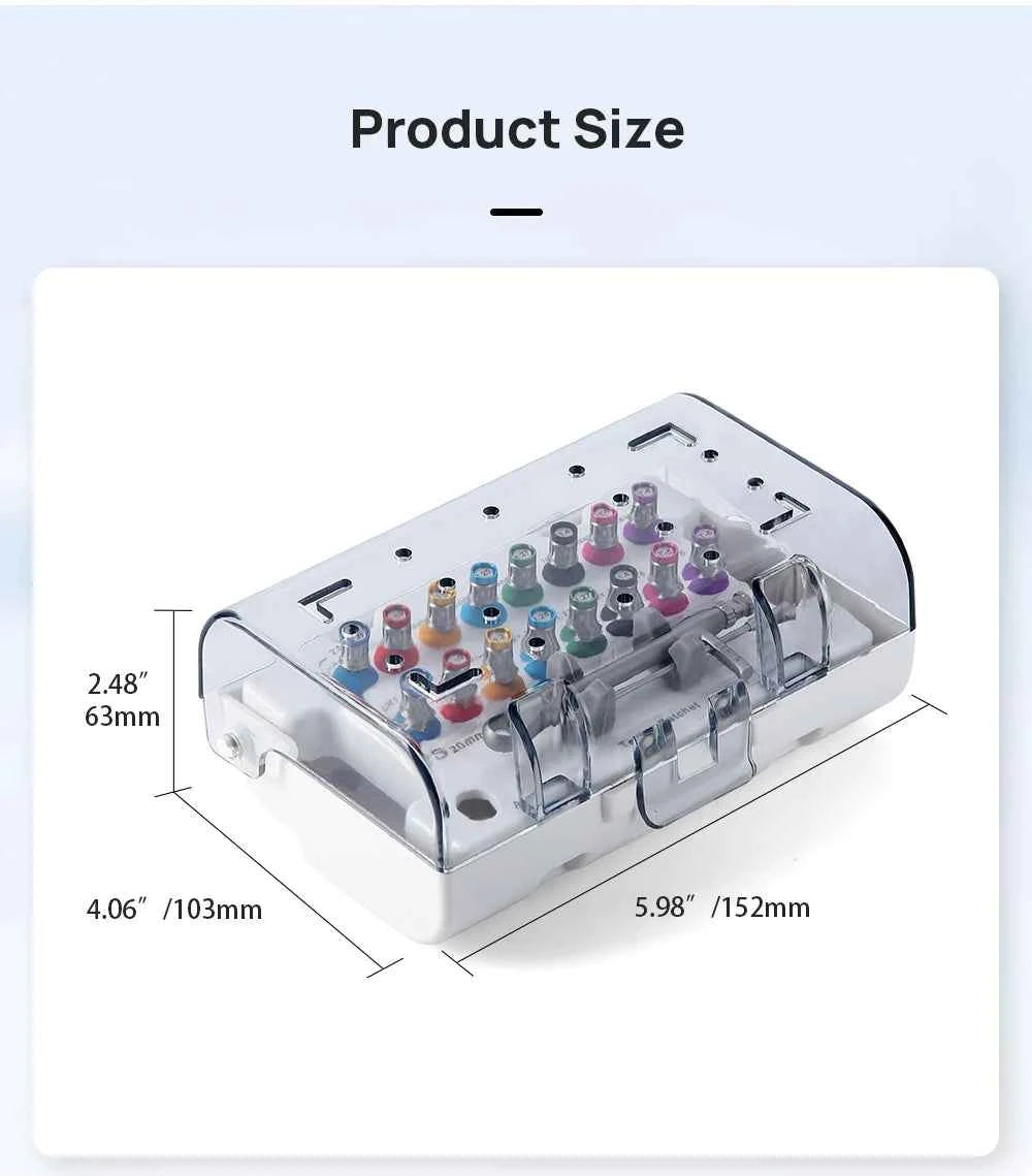 AZDENT Dental Implant Torque Wrench Kit - 16 Precision Drivers & 1 Autoclavable Wrench for Seamless Dental Procedures