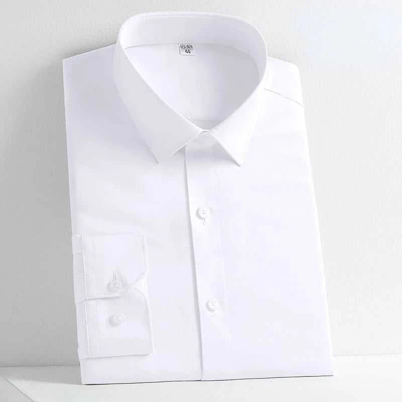 New Spring and Autumn Social Dress Ice Silk Long Sleeve Men's Shirt Business No Iron Casual Fit Pure White High Quality The jack market .AU The jack market .AU Men Fashion $ 41 14:771#21;5:100013888