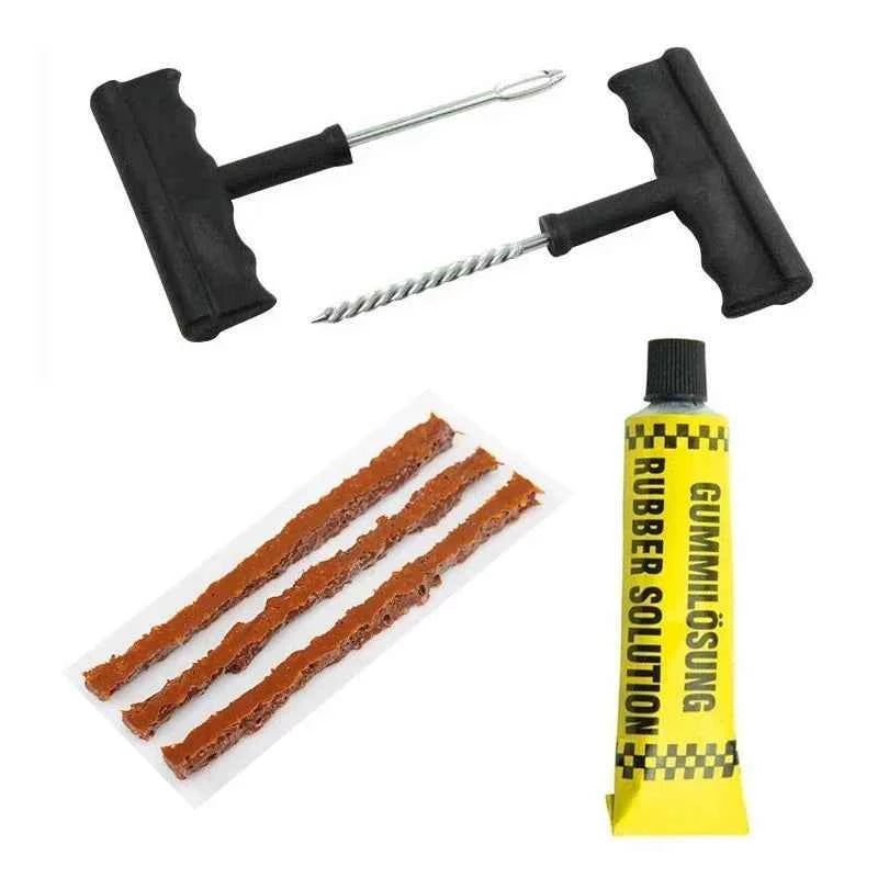 Car Bike Truck Motorcycle Tire Repair Tool Set 2024 Best-selling Tyre Puncture Plug Patch Strip Glue Garage Tools Accessories