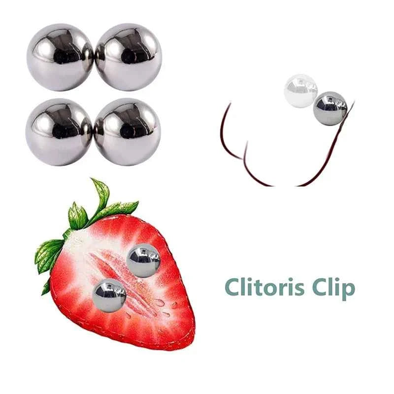 LM Magnetic Nipple Clamps - 2pcs Non-Piercing Strong Bondage Balls for Couples - Explore Your Sensuality
