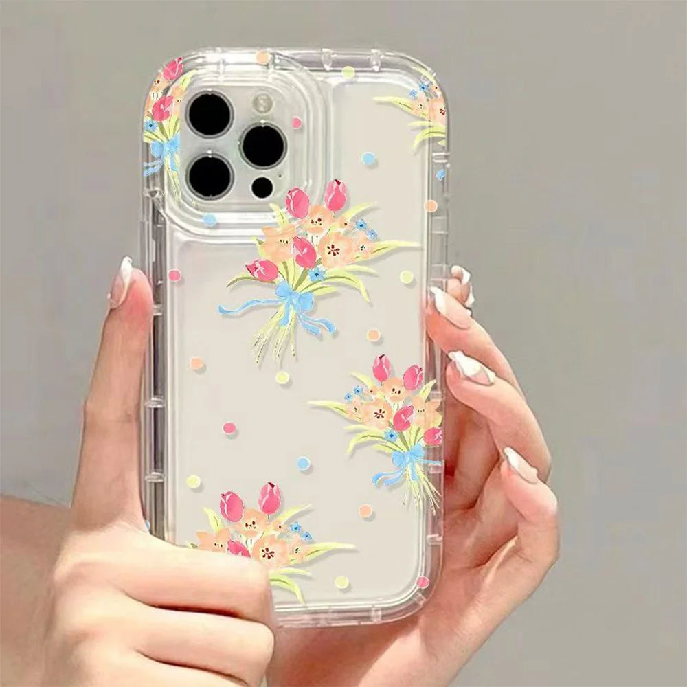 Case For iPhone 17 16 15 14 Pro Max 13 12 11 Colorful Floral Pattern Soft Phone Cover For iPhone XS XR X 7 8 Plus 16e 17Air Case