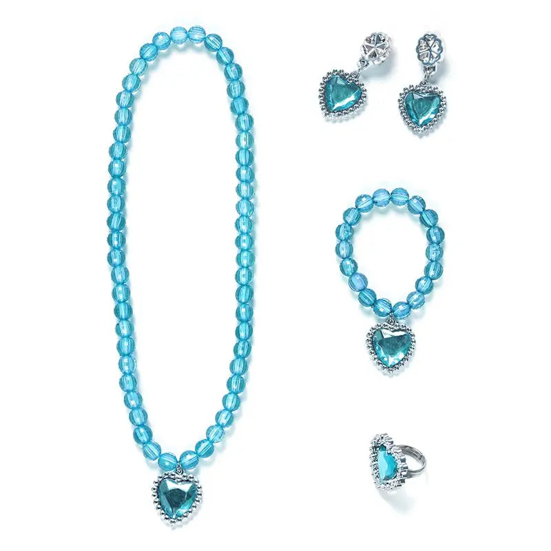 Girls Princess Dress Accessories Gloves Wand Crown Jewelry Set Princess Wig Braid Princess Dress Costume Cosplay Accessories