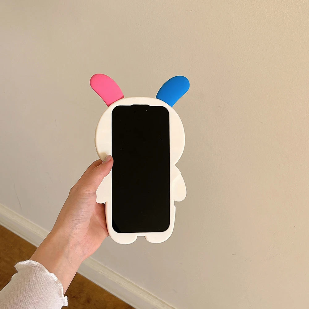 Kawaii Bunny 3D Silicone Phone Case - Shockproof & Adorable for iPhone 16/15/14/13/12 Pro Max
