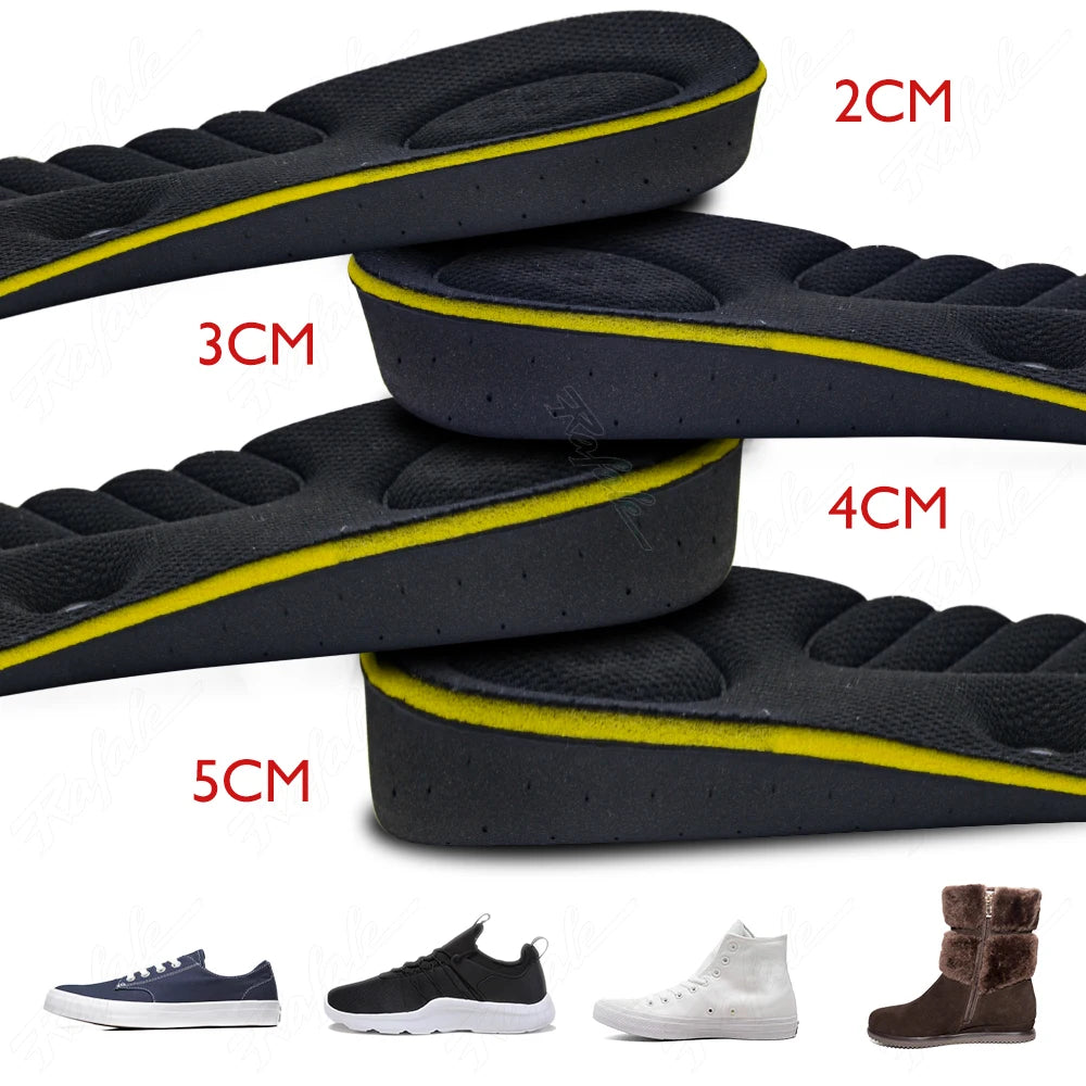 Invisible Height Increase Insole For Men Women 2/3/4/5cm Cushion Height Lift Foot Massage Magnetic Massage Shoes Insole Insert