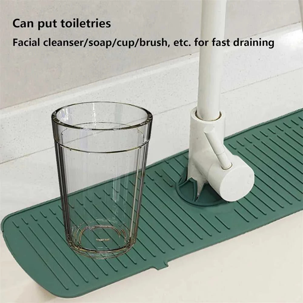 Silicone Drain Mat, Kitchen Faucet Sink Splash Guard, Sink Draining Pad Behind Faucet,For Kitchen & Bathroom Countertop Protect The jack market .AU The jack market .AU Home $ 50 14:29#35CM White