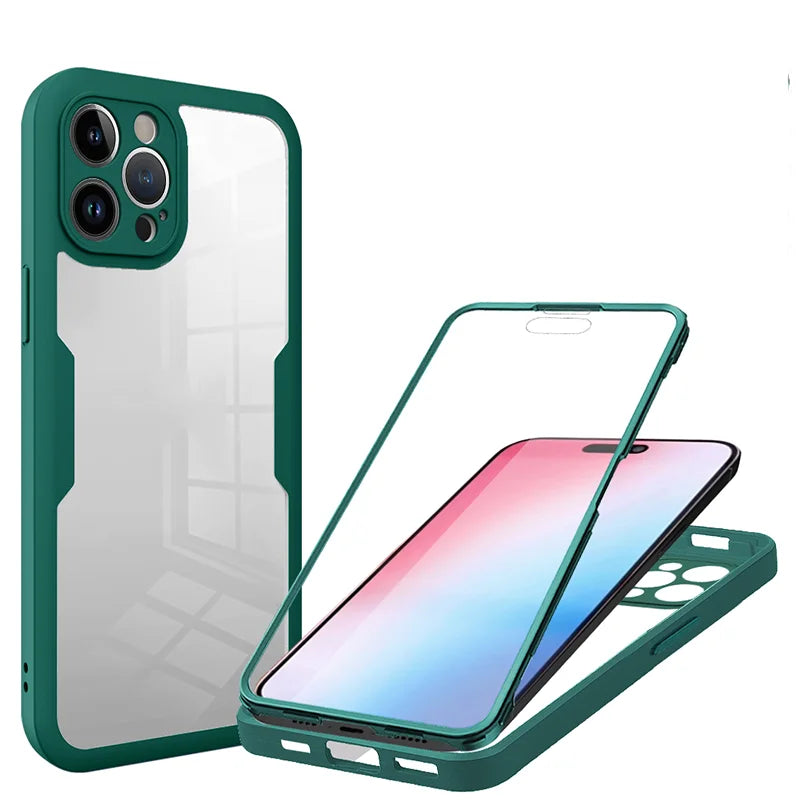 OPPO 360 Full Body Heavy Duty Case - Double-Sided Transparent Soft Cover for Reno 4Z, 5 Lite, 5Z, 7 & 5G