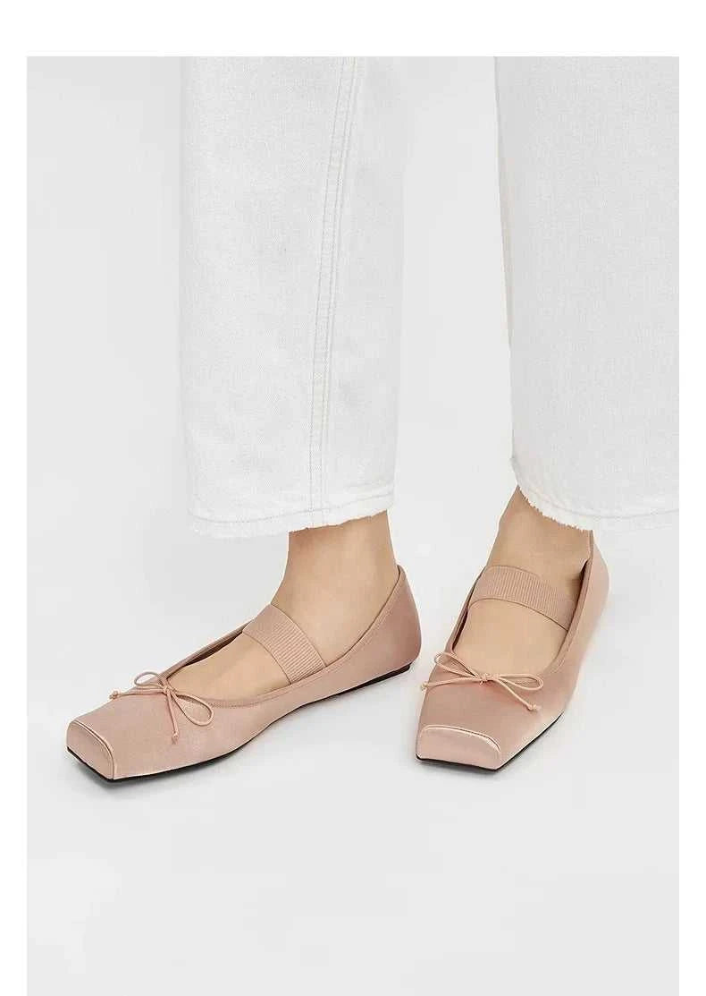 sweet pink silk flat shoes woman square toe bowtie ballet flats silver leather mary janes shoes elastic band moccasions women The jack market .AU The jack market .AU Step Up Your Style: Trendy Shoes for Every Occasion! $ 79 14:771#silver;200000124:200000333