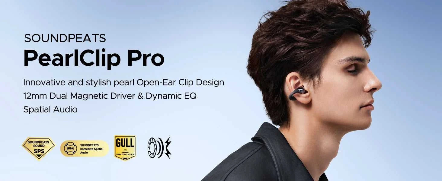 SoundPEATS PearlClip Pro Open Ear Earbuds Wireless Headphones Bluetooth 5.4 Earphones Ultra-Comfort Clip On Ear Buds 24 Hrs Play The jack market .AU The jack market .AU Accessories Electronics $ 102 14:193#Black