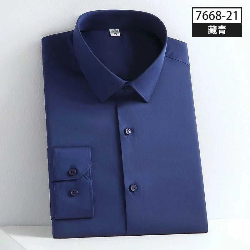 New Spring and Autumn Social Dress Ice Silk Long Sleeve Men's Shirt Business No Iron Casual Fit Pure White High Quality The jack market .AU The jack market .AU Men Fashion $ 41 14:771#21;5:100013888