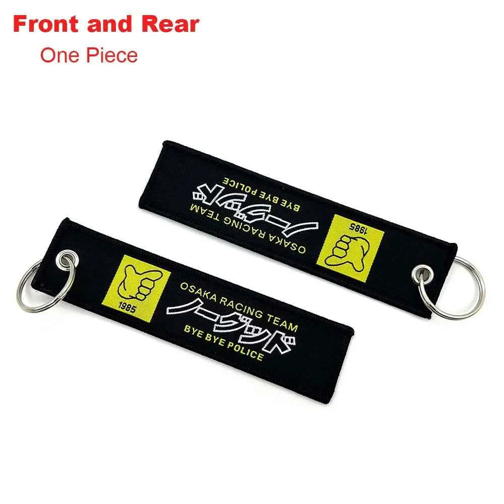 JDM Racing Keyring Embroidered Nylon Fabric Keychain Moto Keychain Car Key Tags for Nos Nightkids Keychain Motorcycle Initial D