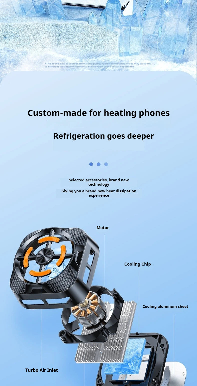 New Mobile Phone PUBG Game Cooler Semiconductor AI Temperature Control with RGB Light Magnetic/Back Clip Cooling Radiator