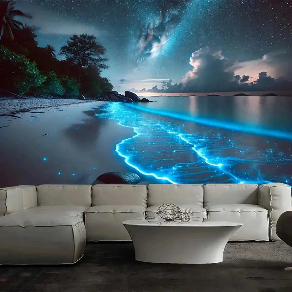 VIKAMA Fluorescent Beach Night Scene, Aesthetic Tapestry, Multi-Purpose Holiday Decor, Bedroom, Office, Living Room Home Decor The jack market .AU The jack market .AU Home $ 46 14:200004889#BU-1;5:200844600#180x235cm(5.9X7.7FT