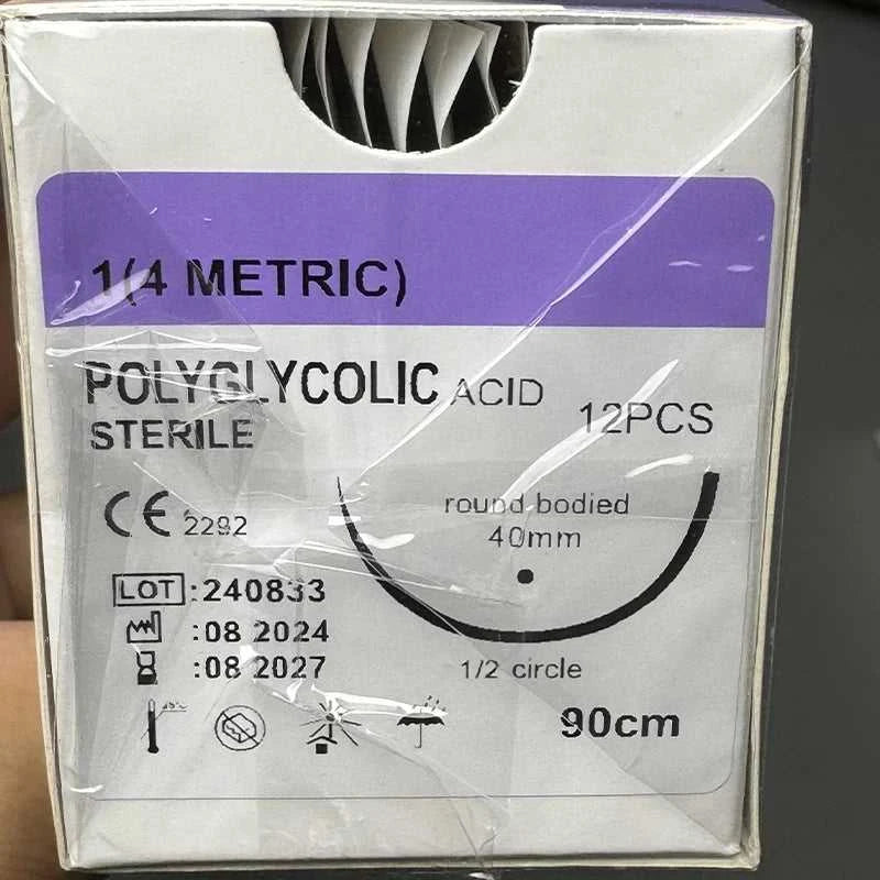 Absorbable Suture Thread Pet Dog PGA Veterinary Surgical Sutures With Needle Polyglycolic Acid Sterile Animal Pet Use 90cm 1box The jack market .AU The jack market .AU Home $ 37 14:175#1(4METRIC)
