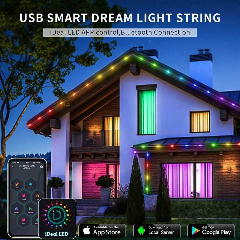 10M/20M Programmable USB 5V LED Light Neon Strip Smart Bluetooth Addressable WS2812 RGBIC Fairy String Light For Christmas Decor The jack market .AU The jack market .AU Home $ 51 136:200002572#5M-50LEDS