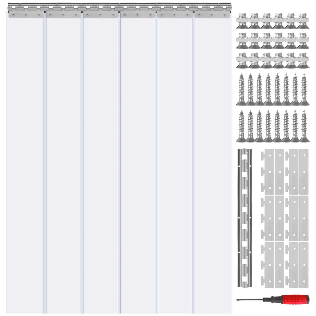 SucceBuy PVC Clear Strip Curtain 84" x 38"/48"/60" Plastic Windproof Door Freezer Curtain Hanging Strips for Warehouse Home The jack market .AU The jack market .AU Home $ 109 14:200002130#38x84in;200007763:201336105
