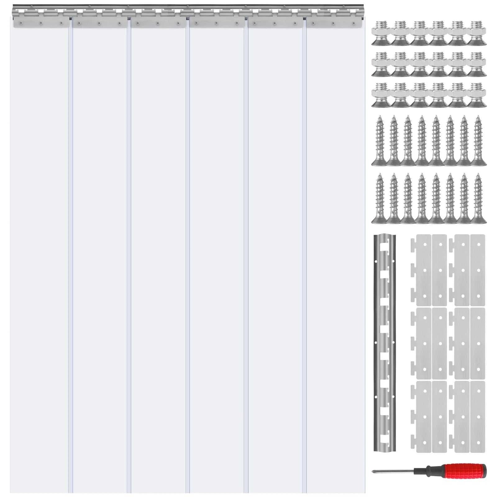 SucceBuy PVC Clear Strip Curtain 84" x 38"/48"/60" Plastic Windproof Door Freezer Curtain Hanging Strips for Warehouse Home The jack market .AU The jack market .AU Home $ 109 14:200002130#38x84in;200007763:201336105